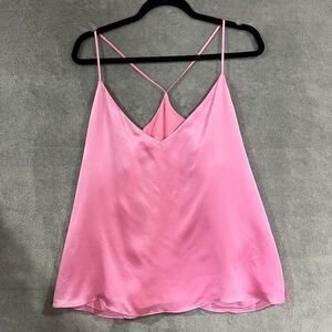 L'Agance Pink Strappy Silk Tank Top Camisole V Neck Barbiecore Classy Size M/L?